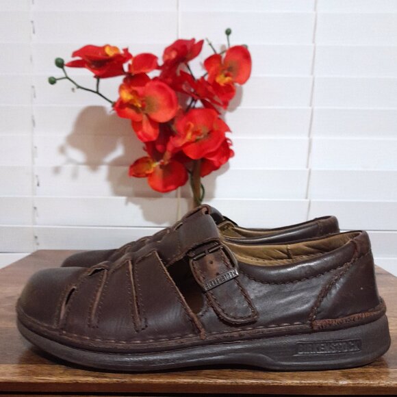 Birkenstock Brown Leather Closed Toe Mary Jane Strappy Shoes W7 (EU38) - Picture 5 of 10